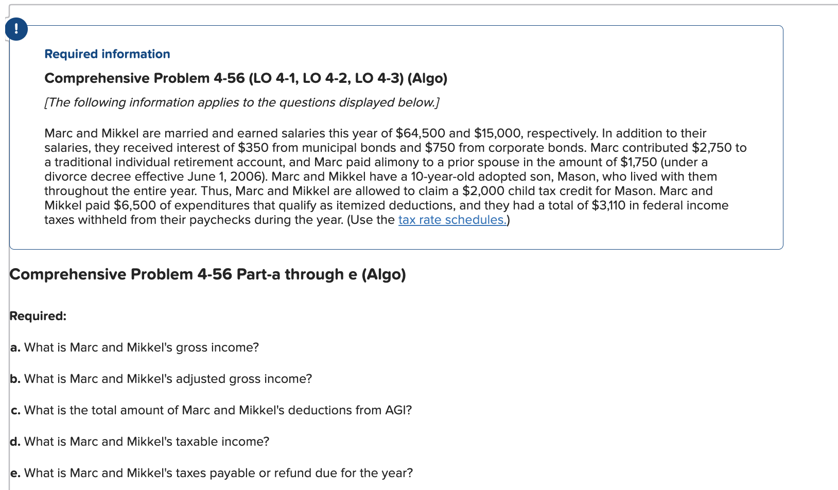 Required information Comprehensive Problem 4-56 (LO 4-1, LO 4-2, LO 4-3) (Algo)