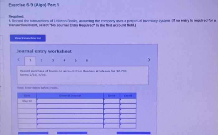 (LO6-5) [The following information applies to the questions displayed below) Littleton Books