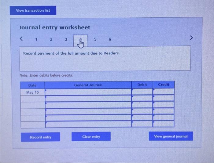 for freight costs of $140 on books purchased from Readers. May 5