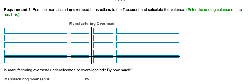 much? 4. Prepare the journal entry to adjust for the underallocated or