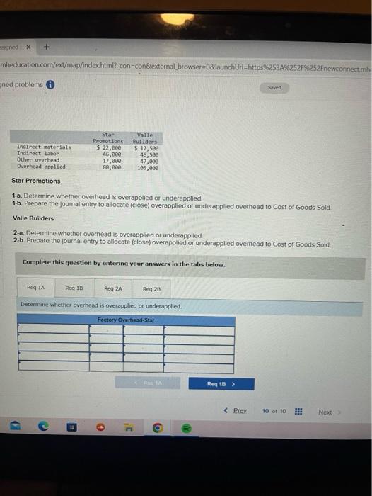 ssigned x + mheducation.com/ext/map/index.html?_con-con&external browser=0&launchUrl=https%253A%252F%252Fnewconnect.mb gned problems Star Promotions Valle Builders Indirect