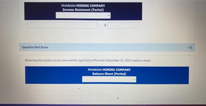 year end. The following information relates to its Golden Grove mine: 1.