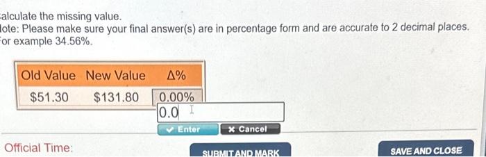 in percentage form and are accurate to 2 decimal places. For example