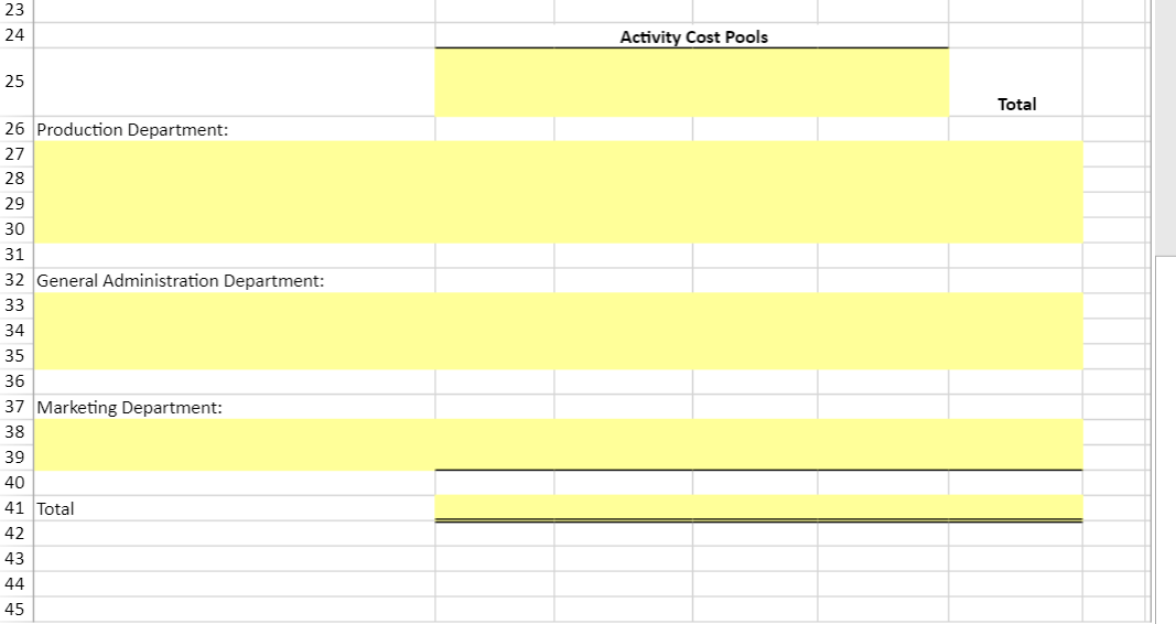 Pools. Use the information included in the Excel Simulation and the Excel