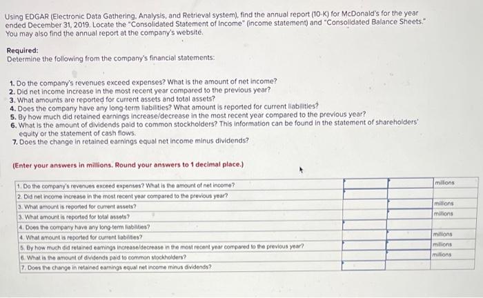 Using EDGAR (Electronic Data Gathering, Analysis, and Retrieval system), find the annual