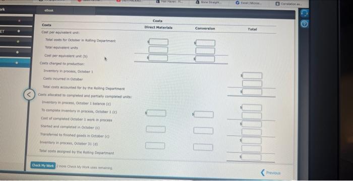 (2,600 x $15.50) Conversion (2,600 x 4 x $8.50) $40,300 From Smelting