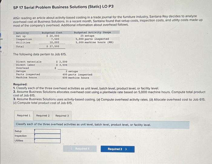 SP 17 Serial Problem Business Solutions (Static) LO P3 After reading an