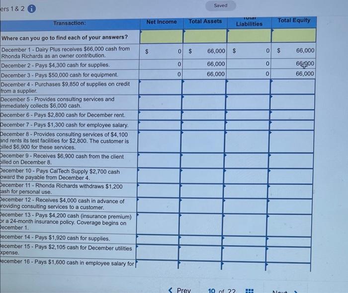 in your text. Prepare journal entries for each transaction and identify the