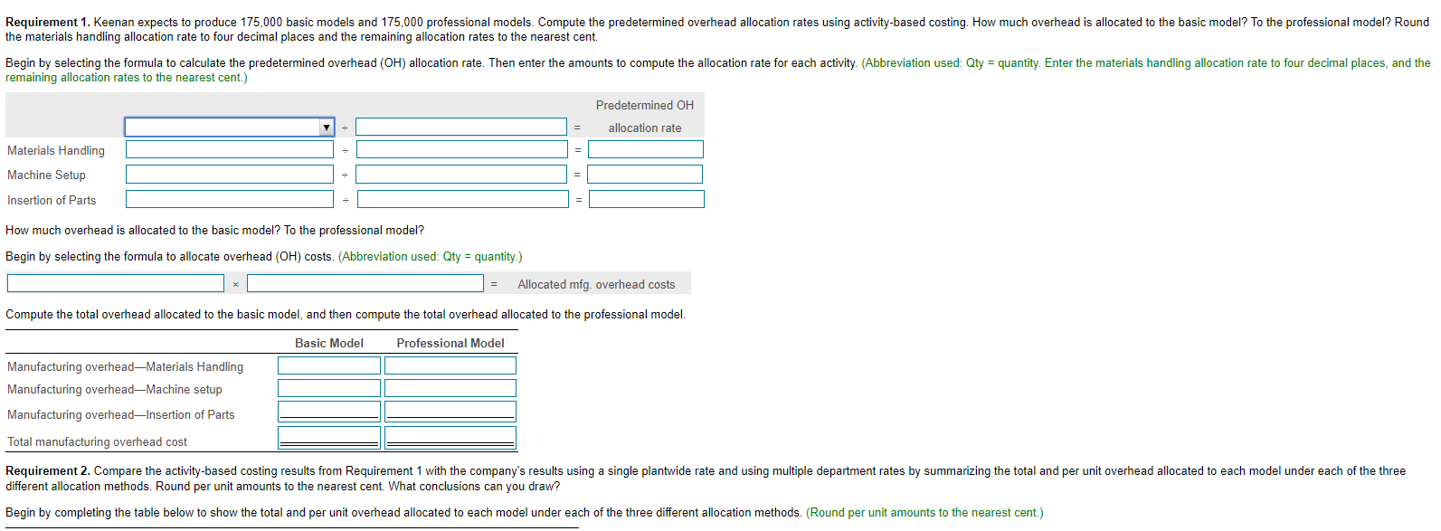 of manufacturing overhead and 605,000 machine hours for the year. The basic