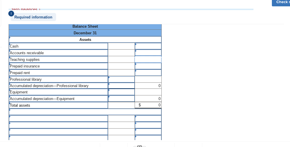 31 of the prior year. 3-c. Prepare Wells Technical Institute's balance sheet