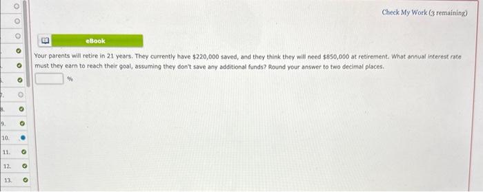 9. 10. 0 0 11. 12. 0 13. B eBook Check My