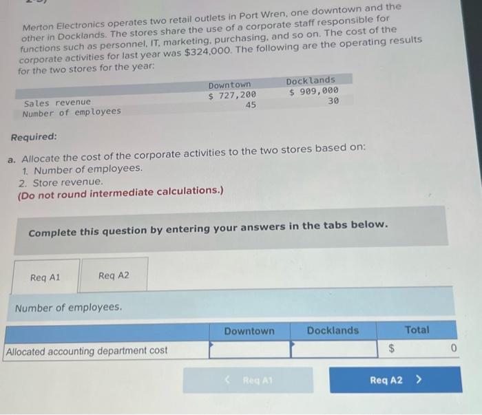 Merton Electronics operates two retail outlets in Port Wren, one downtown and
