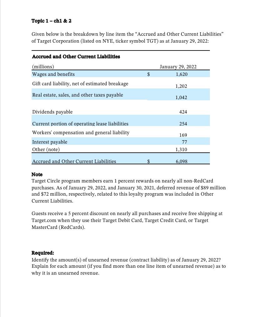 the breakdown by line item the "Accrued and Other Current Liabilities" of