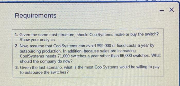 CoolSystems does not yet know how many switches it will need this