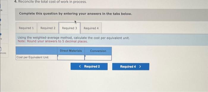 for the month of April: Work in process, April 1 (100% complete