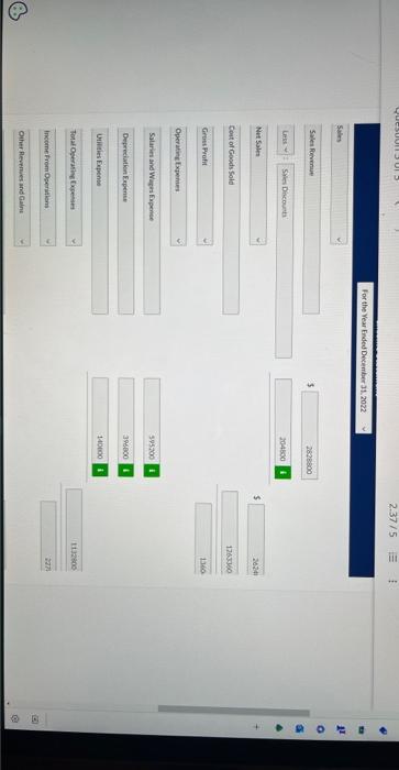 December 31, 2022, Pharoah Company reported the following condensed data Salaries and