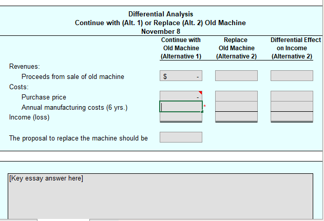 factory for two years. Relevant data associated with the operations of the