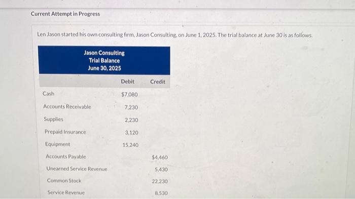 Current Attempt in Progress Len Jason started his own consulting firm, Jason