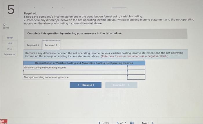 for the year follows: Whitman Company Income Statement eBook Hint Print References