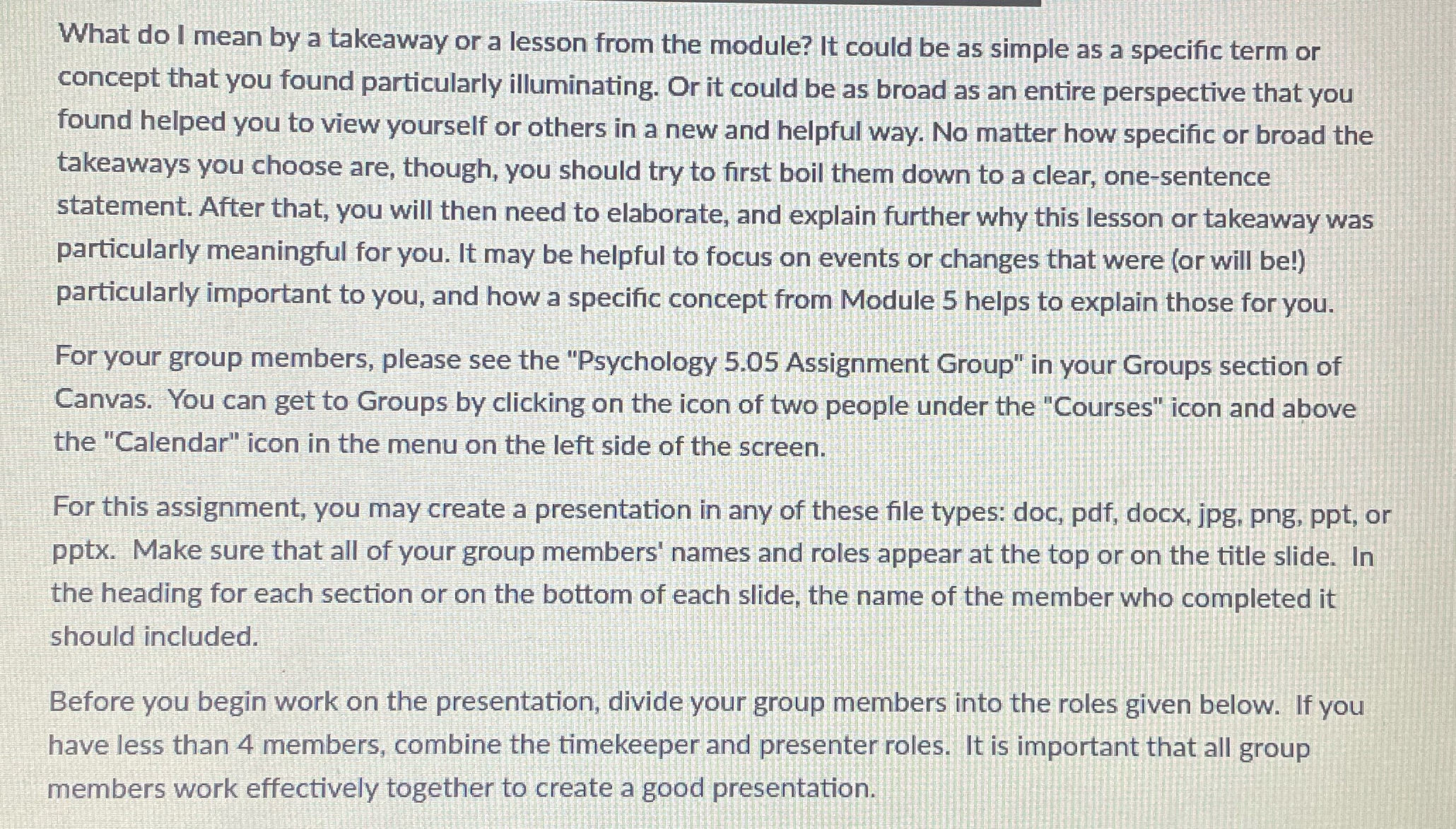 What do I mean by a takeaway or a lesson from the