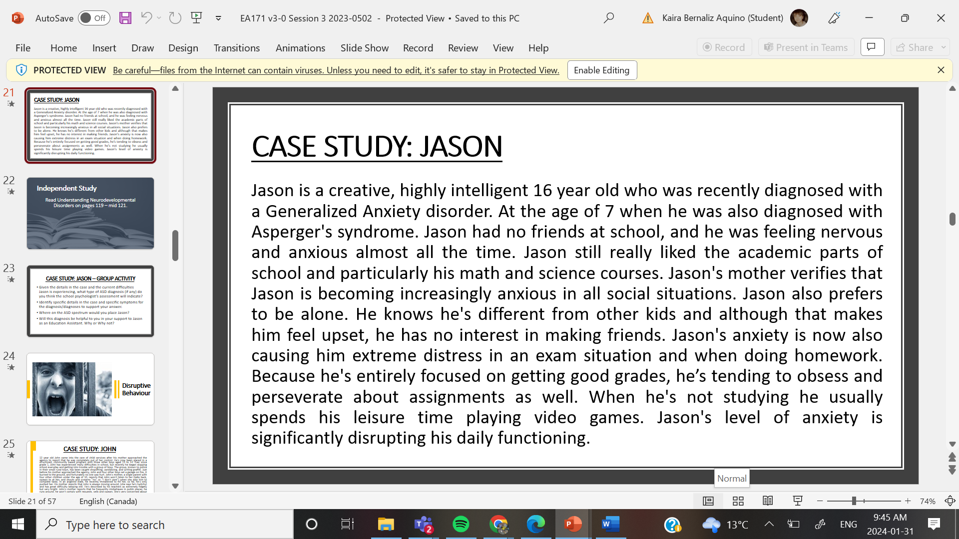 P AutoSave Off 21 EA171 v3-0 Session 3 2023-0502 - Protected View