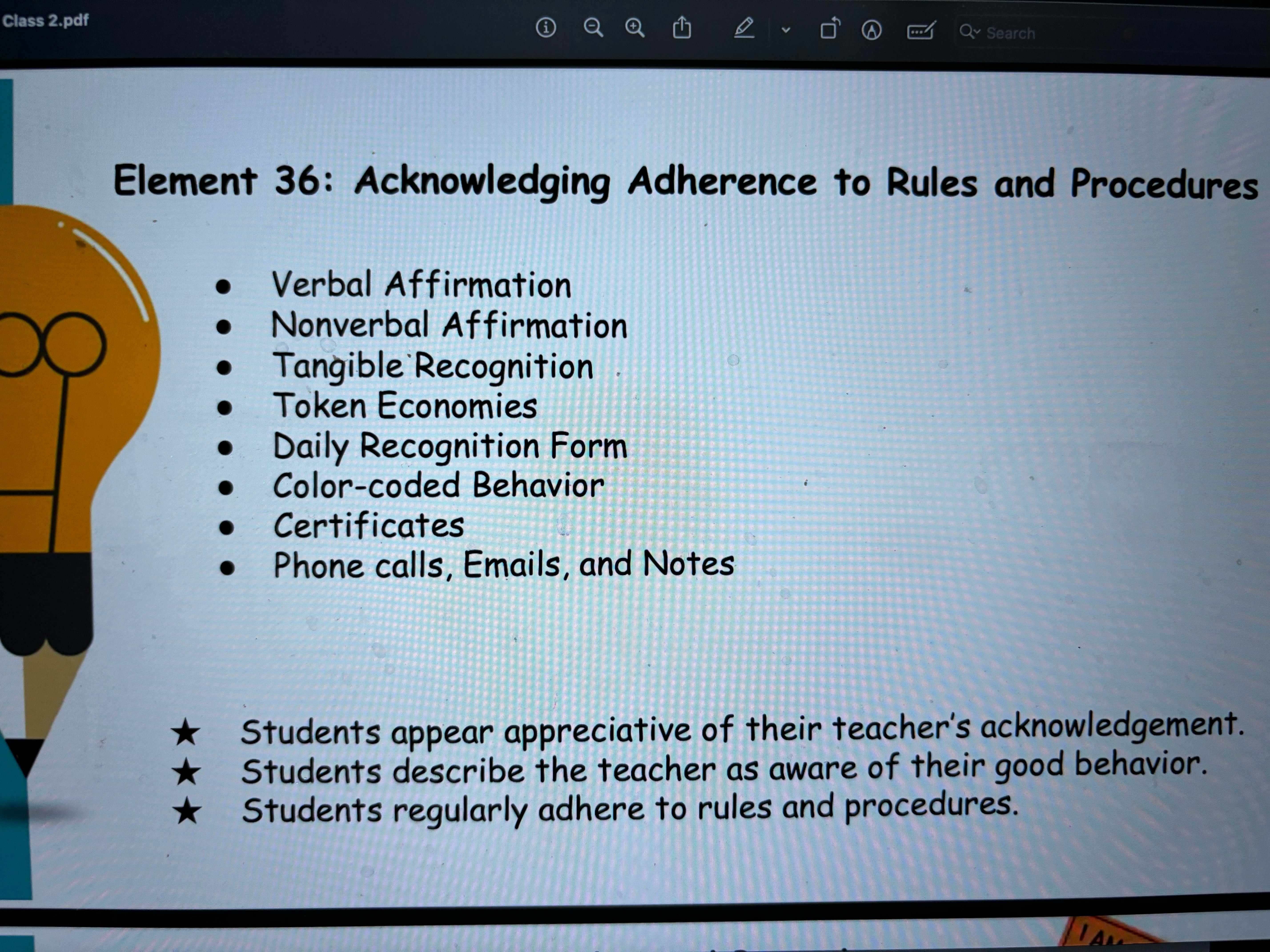 Withitness Being proactive Occupying the whole room physically and visually Noticing potential