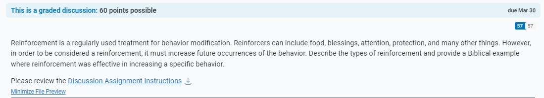 This is a graded discussion: 60 points possible due Mar 30 57