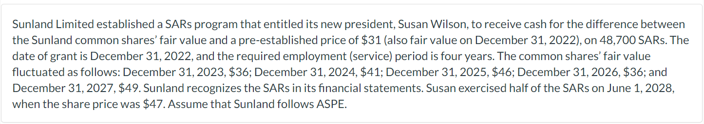 Sunland Limited established a SARS program that entitled its new president, Susan