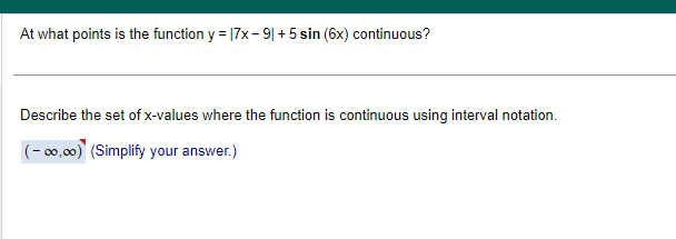 At what points is the function y = 17x-91 +5 sin (6x)