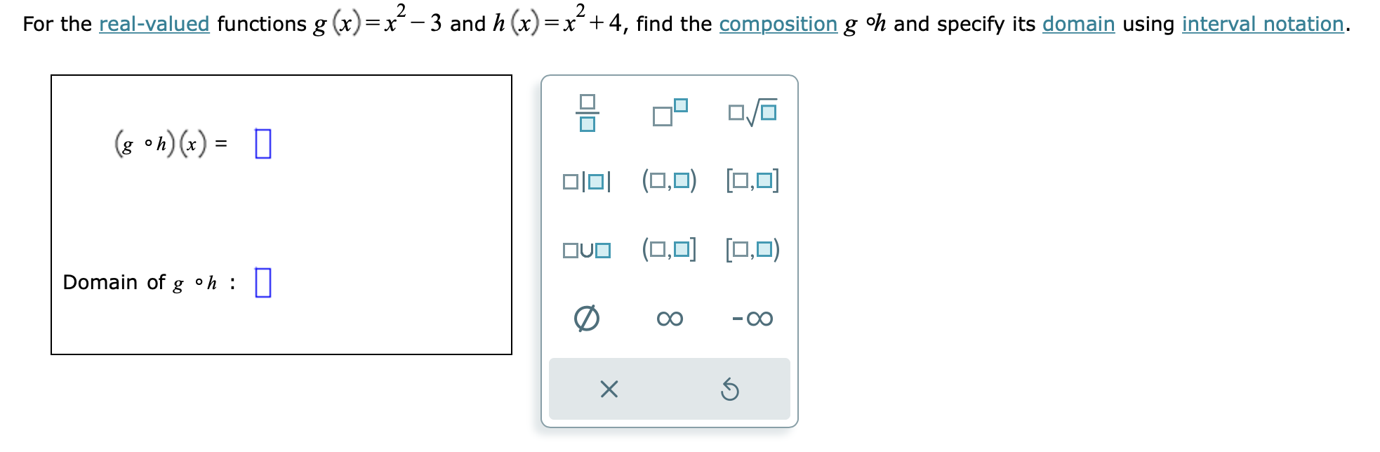 2 2 For the real-valued functions g (x) = x - 3