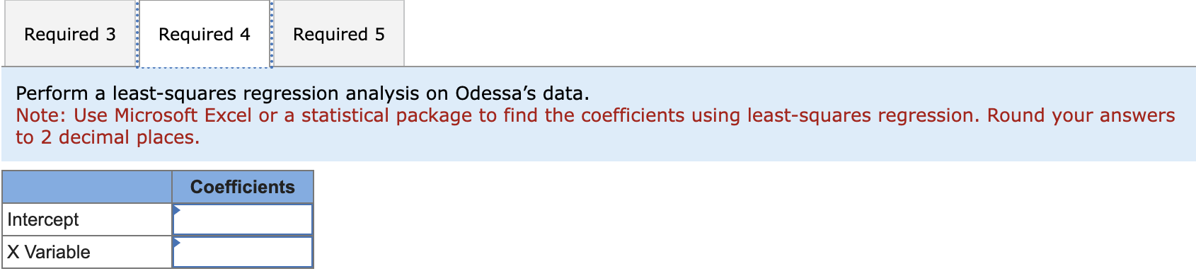 the questions displayed below.] Odessa, Incorporated, manufactures one model of computer desk.