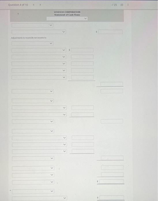 below WINDSOR CORPORATION Comparative Balance Sheet Assets 2022 2021 Cash $44,400 $34,200