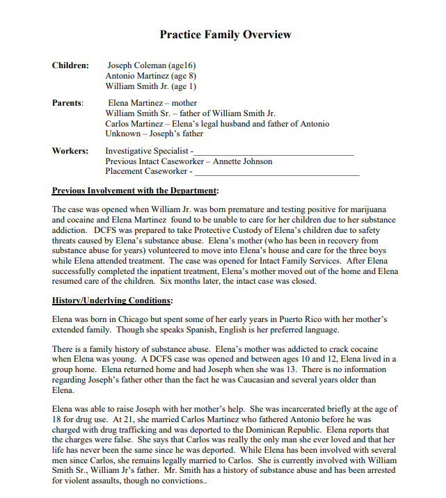 the number of Annette Johnson, the former intact caseworker, posted on the