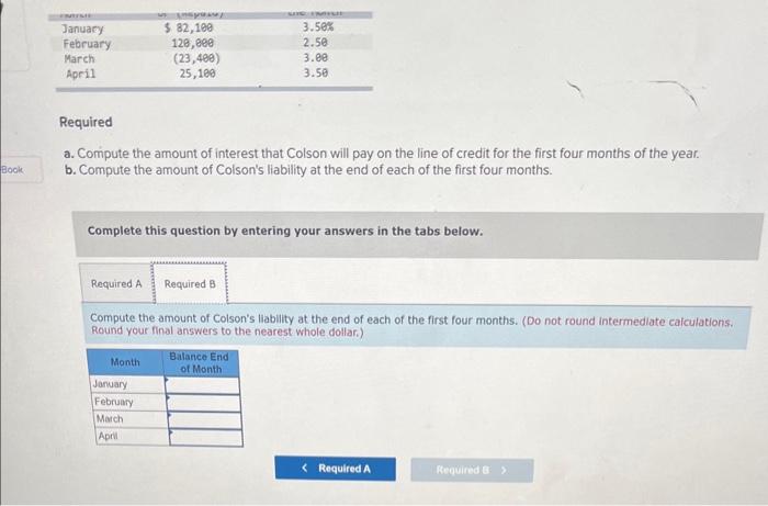 line of credit with Federal Bank. Colson can borrow up to $452,500