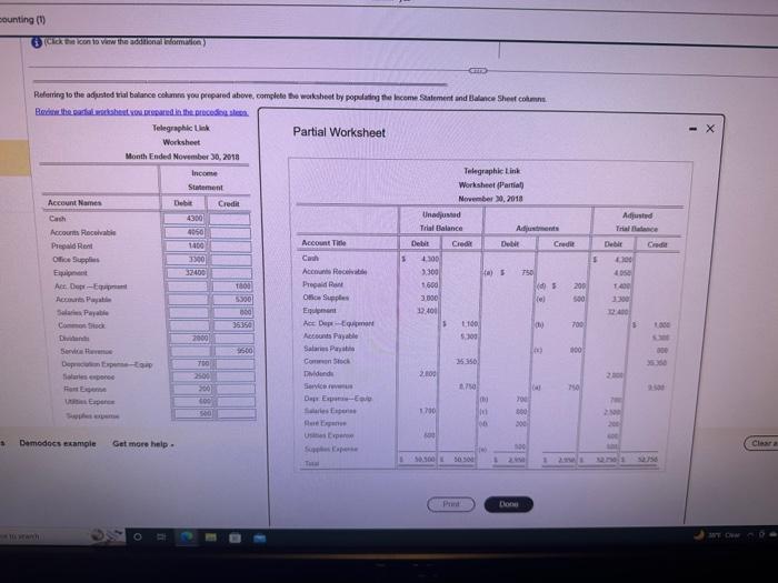counting (1) (Click the icon to view the additional information) Referring to