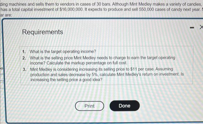 machines and sells them to vendors in cases of 30 bars. Although