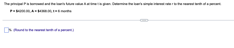 The principal P is borrowed and the loan's future value A at