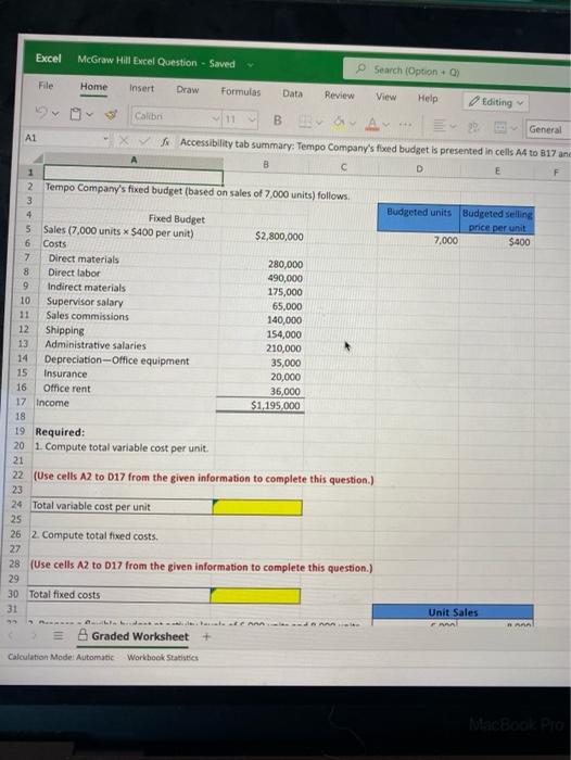 Excel McGraw Hill Excel Question - Saved Search (Option + Q) File