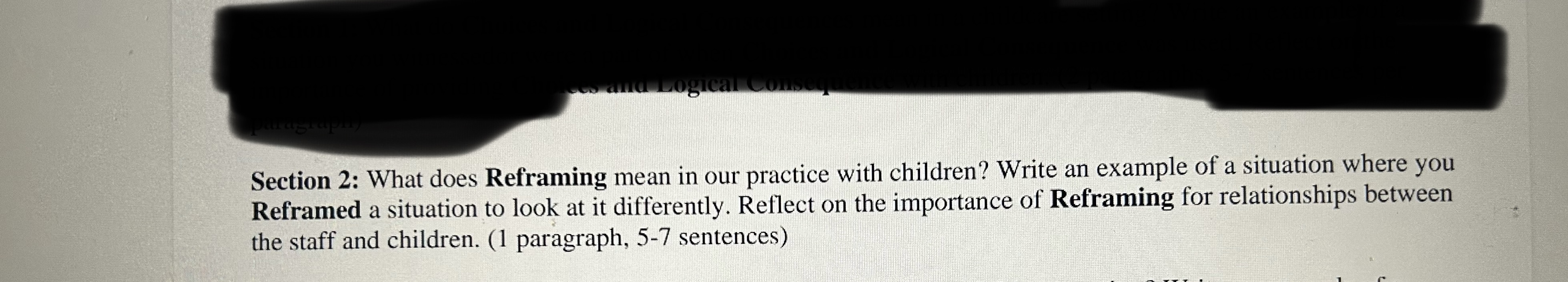 Paragraphy and Logical Co Section 2: What does Reframing mean in our