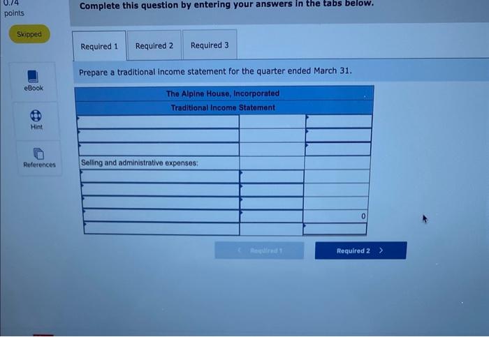 The Alpine House, Incorporated, is a large retailer of snow skis. The