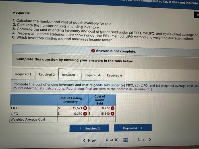 Required: Completed so far. It does not indicate R 1. Calculate the