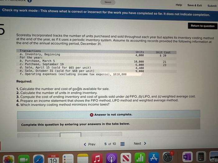 Saved Help Save & Exit Submit Check my work mode: This shows