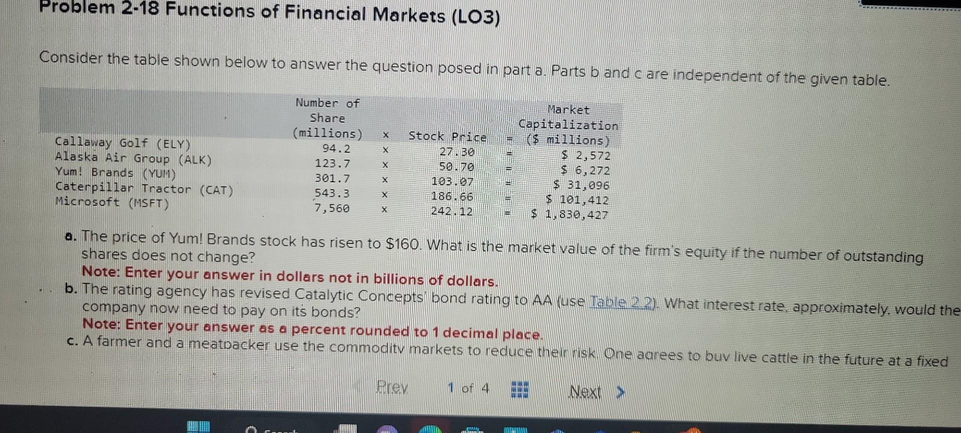in part a. Parts b and c are independent of the given