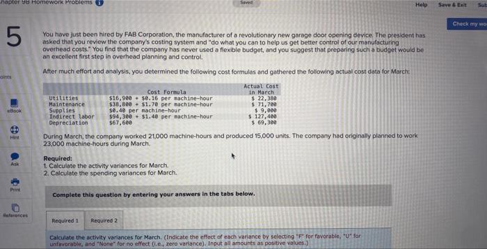 hapter 98 Homework Problems 5 aints Saved Help Save & Exit Sub