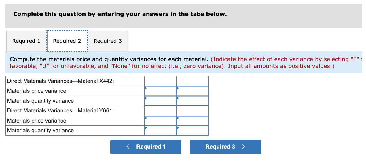 and Finishing. Each of the products uses two raw materials-X442 and Y661.