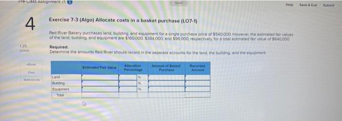 Help Save & Exit Submit Pre-class Assignment 21 1.2% 4 points Exercise