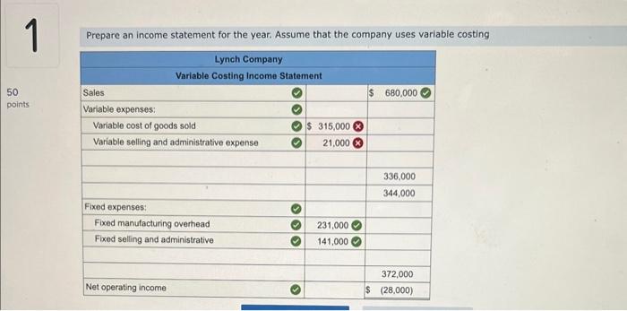 single product. The following costs were incurred during the company's first year