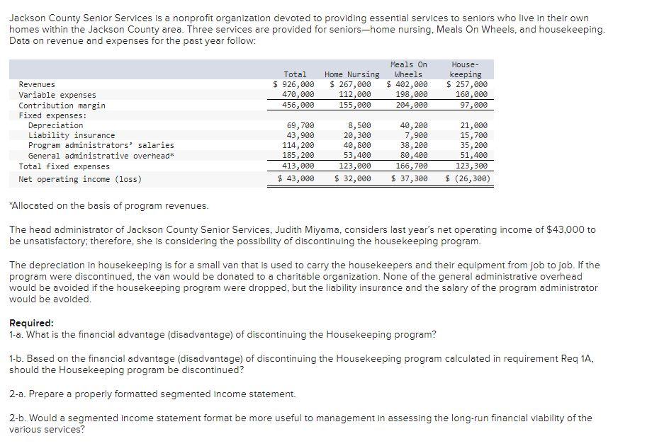 Jackson County Senior Services is a nonprofit organization devoted to providing essential