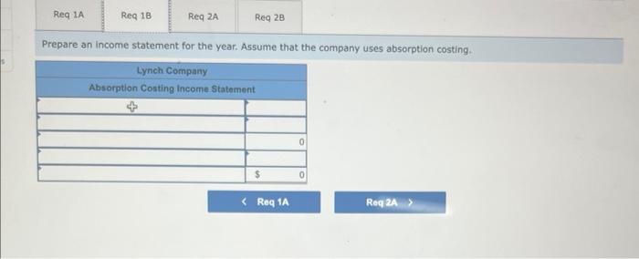 single product. The following costs were incurred during the company's first year