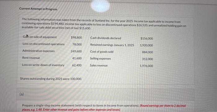 Current Attempt in Progress The following information was taken from the records